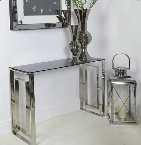 Stunning chrome and glass ALANNAH console table value alert 120 x 40 cm