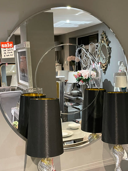 Stunning large Dante  100cm frameless mirror with centre profile.  Instore purchase only as out of box sold as seen