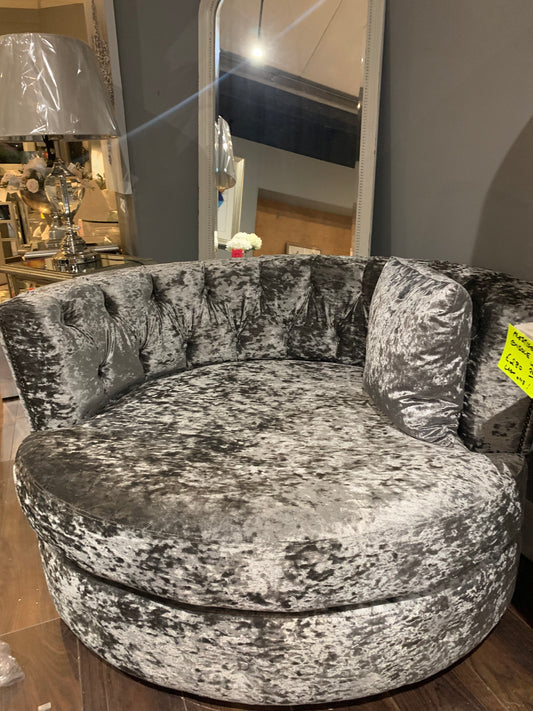 Swivel velvet armchair  HALF PRICE . Instore purchase only