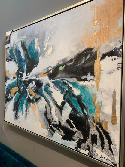 Ayra Abstract Wall Art  teal reduced instore