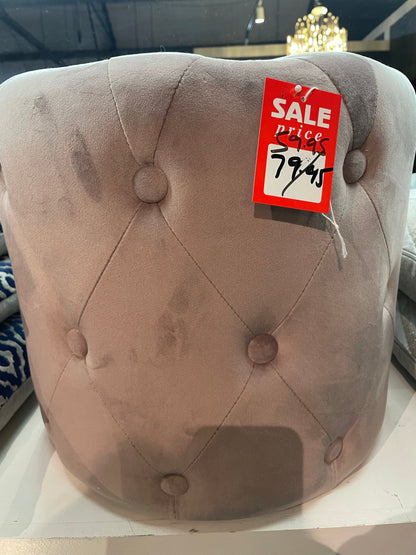 Velvet stool pink clearance for collection only