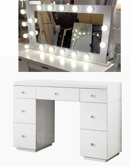 Hollywood large Mirror with Bluetooth 120 x 60 Table top complete with bulbs LAST ONE