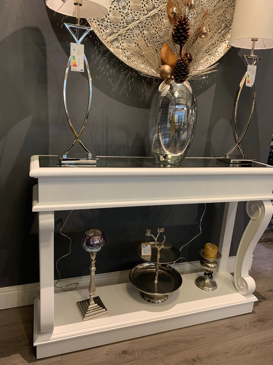 Verona console table with antiqued mirrored top