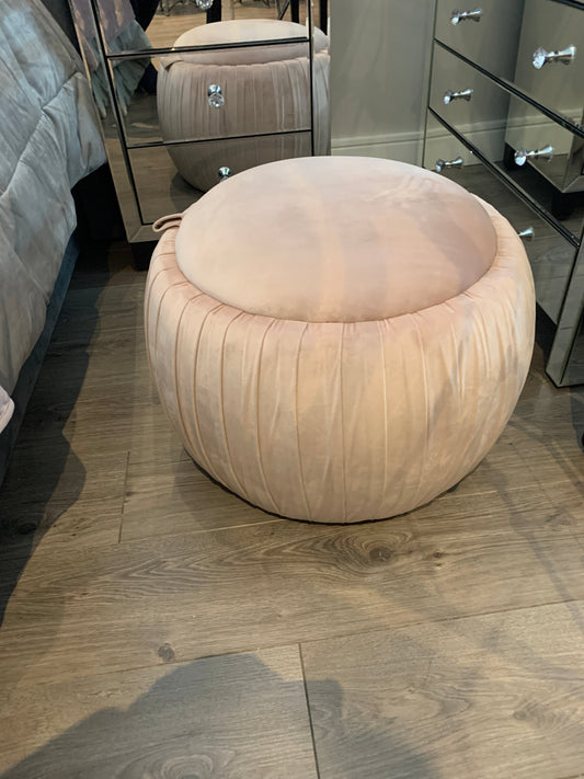 Storage footstool in blush pink clearance