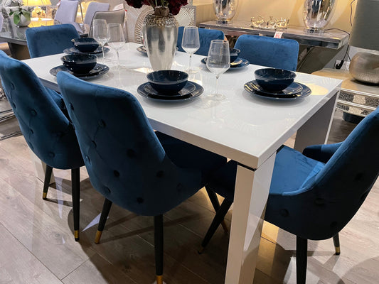 Soho 1.5 high gloss table with glass top   CLEARANCE OFFER for collection
