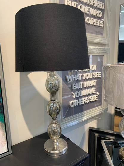 ANTIQUE SILVER OVAL BUBBLE TABLE LAMP half price clearance instore