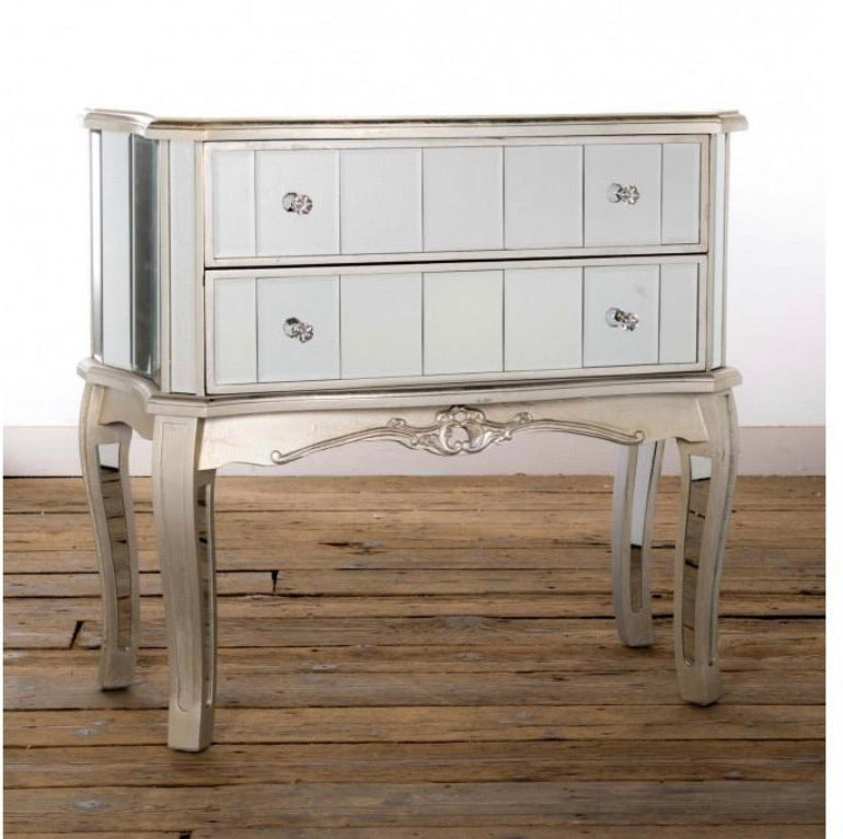 Annabelle French style mirrored wide chest cabinet  003   clearance view instore to purchase