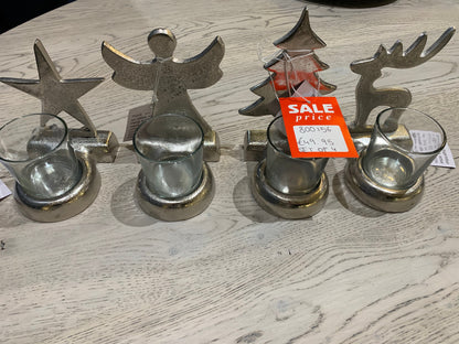 Christmas nickel tea light holders reduced to clear Click n collect