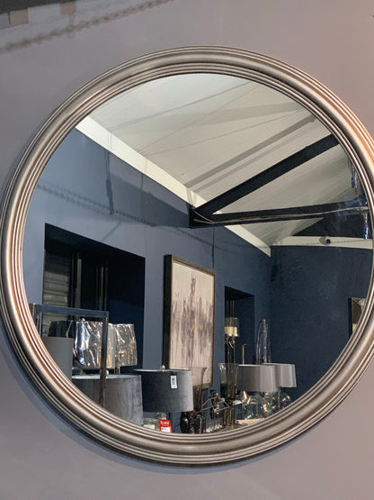 H19 round 120 cm mirror with silver frame