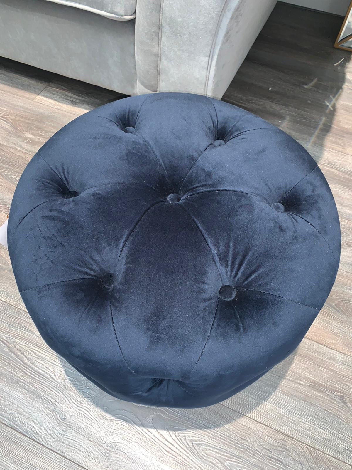 Chesterfield PJ  small footstool navy very good quality LAST ONE Collection only