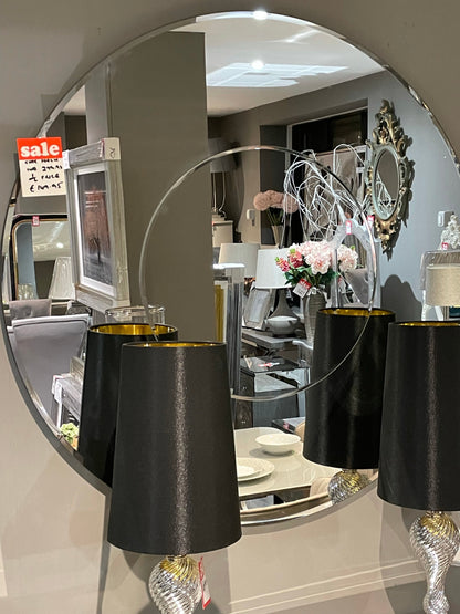 Stunning large Dante  100cm frameless mirror with centre profile.  Instore purchase only as out of box sold as seen