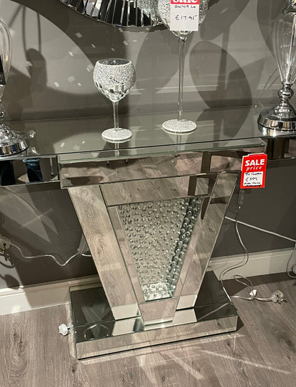 V Shape Crystal Decor Console Table  LAST ONE as seen