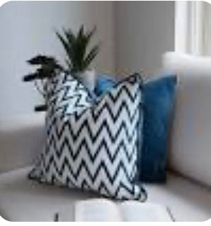 Navy  Cushion Chevron design