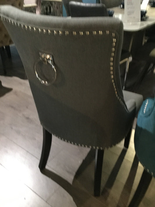 Detroit  charcoal velvet tufted  chair new in box last one