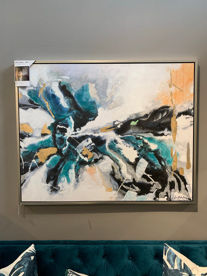 Ayra Abstract Wall Art  teal reduced instore