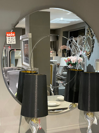 Stunning large Dante  100cm frameless mirror with centre profile.  Instore purchase only as out of box sold as seen