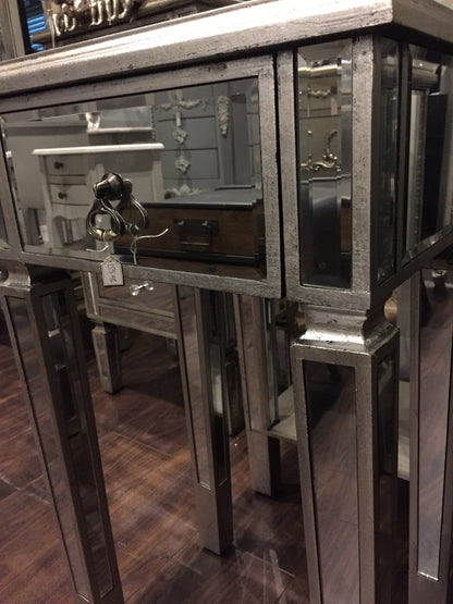 Bedside mirrored cabinet 1 drawer. REDUCED TO CLEAR  half price last one for collection only