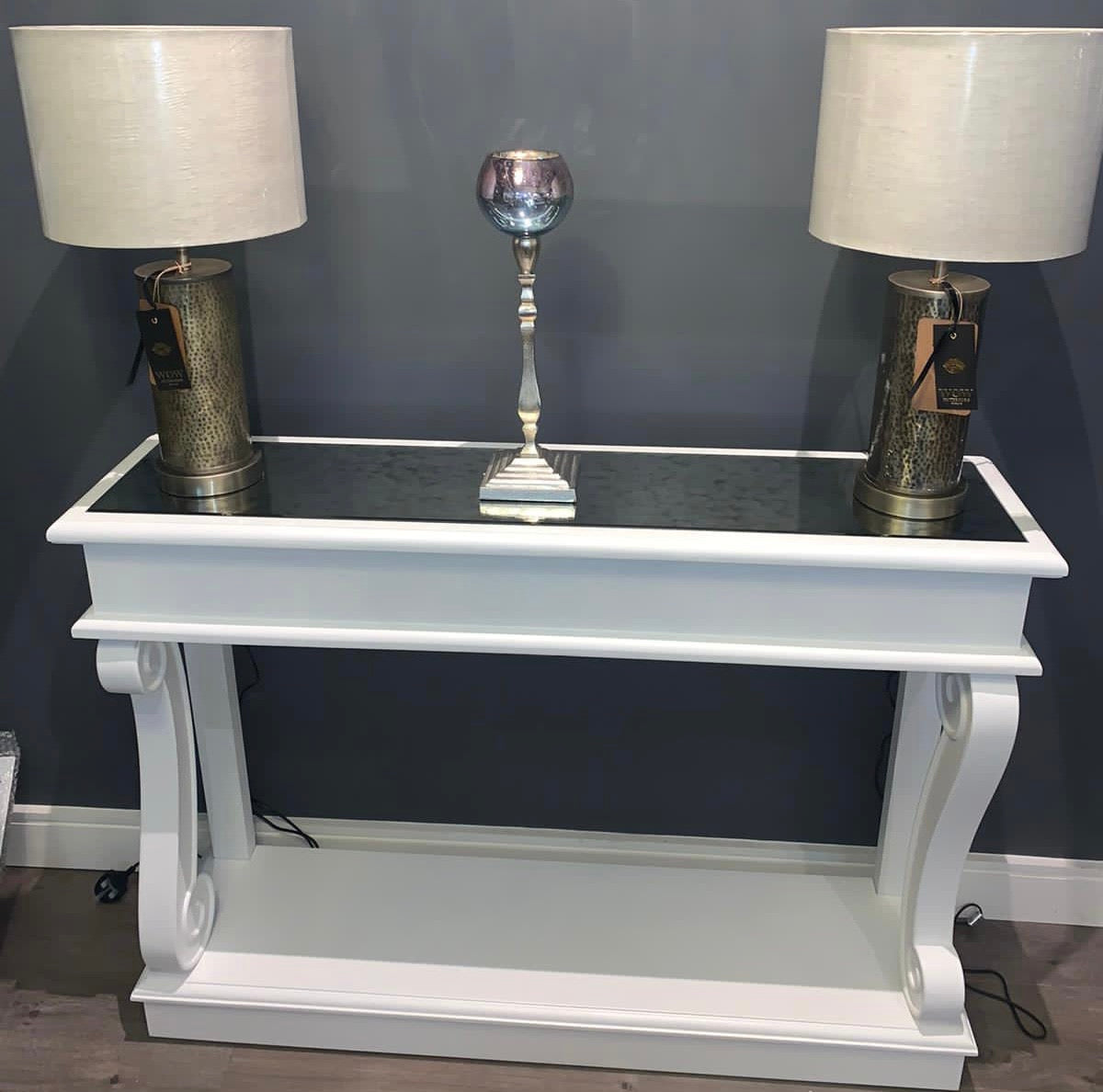 Verona console table with antiqued mirrored top