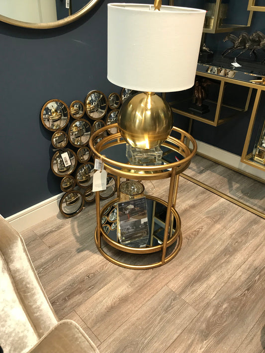 Emilia Side Table Mirrored With Shelf