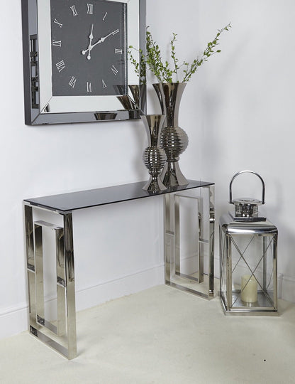 Stunning chrome and glass ALANNAH console table value alert 120 x 40 cm last one clearance