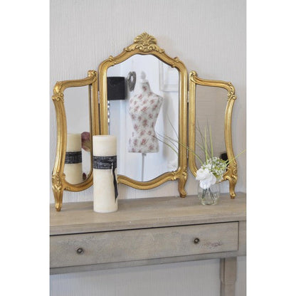 Silver Boudoir  Tri Mirror