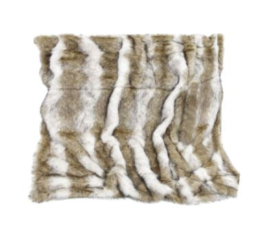 Brown Coloured Sable Faux Fur throw