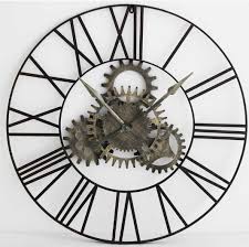 Rimini large 90cm  black clock with gear profile . for collection no exchange pay Instore