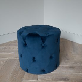 Chesterfield small footstool navy click n collect